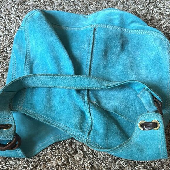 Lucky brand blue genuine suede leather purse - Picture 8 of 9
